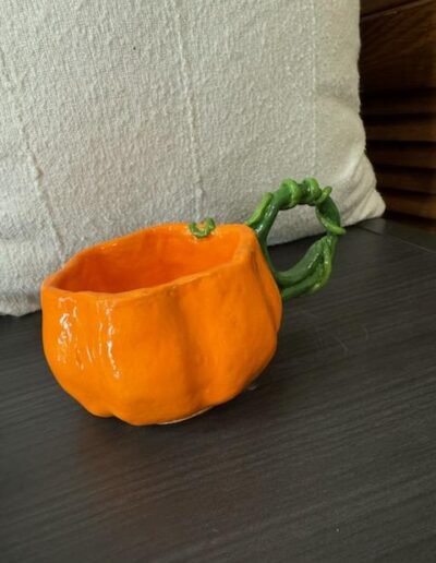 a ceramic mug with a handle