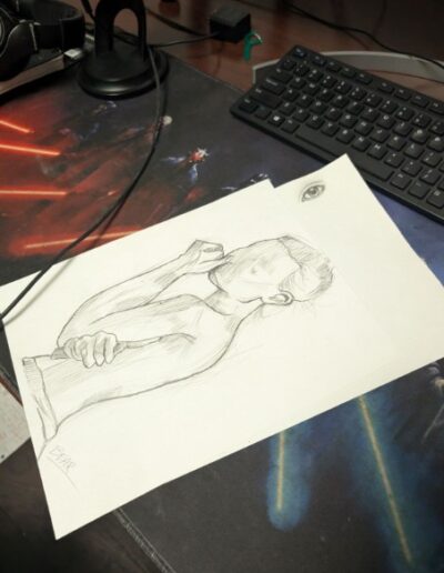 a drawing on a paper